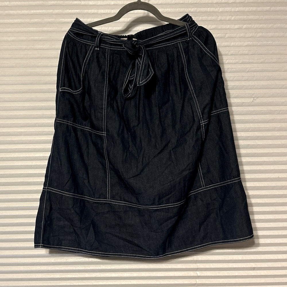 Like new denim a line elastic waist dress 10